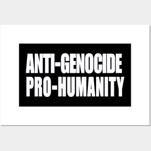 Anti-GENOCIDE PRO-HUMANITY - Blue and White - Front Posters and Art